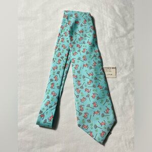NWT Peter Blair Light Blue Crab Fishing Motif 100% Silk Necktie Made In USA VTG